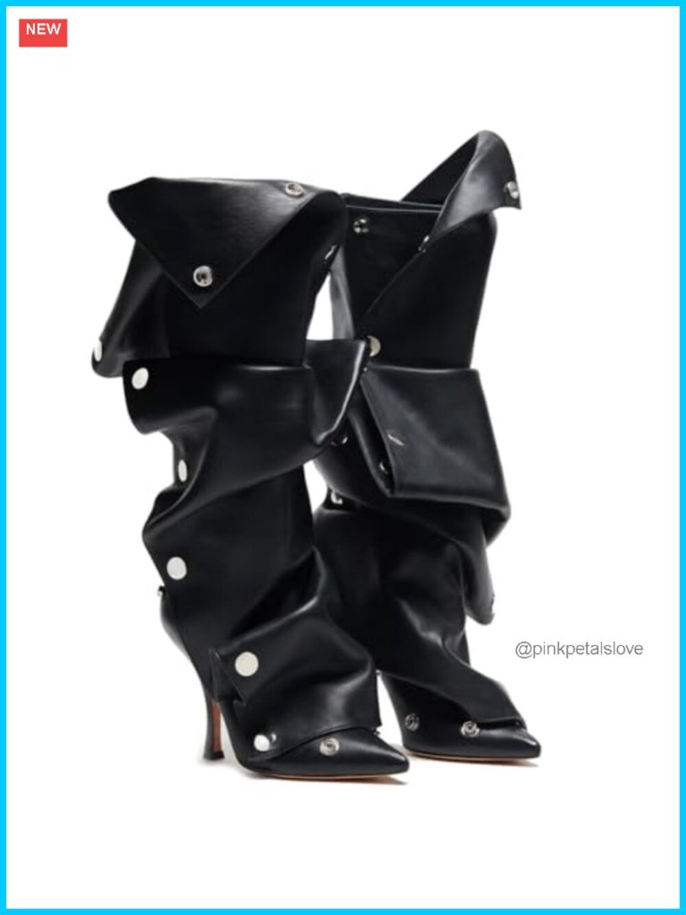 VOMIRA Women's Knee High Stiletto Boots Pointed Toe Ruched Slouchy Wide Calf